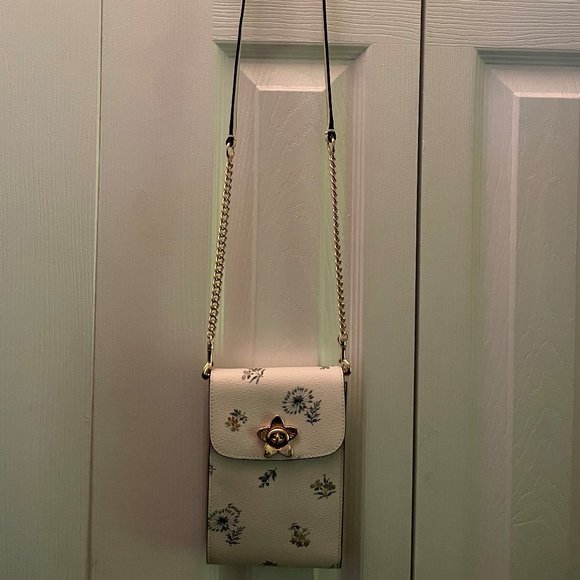 Coach Cream and Gold Mini Bag with Floral Design - Picture 2 of 8